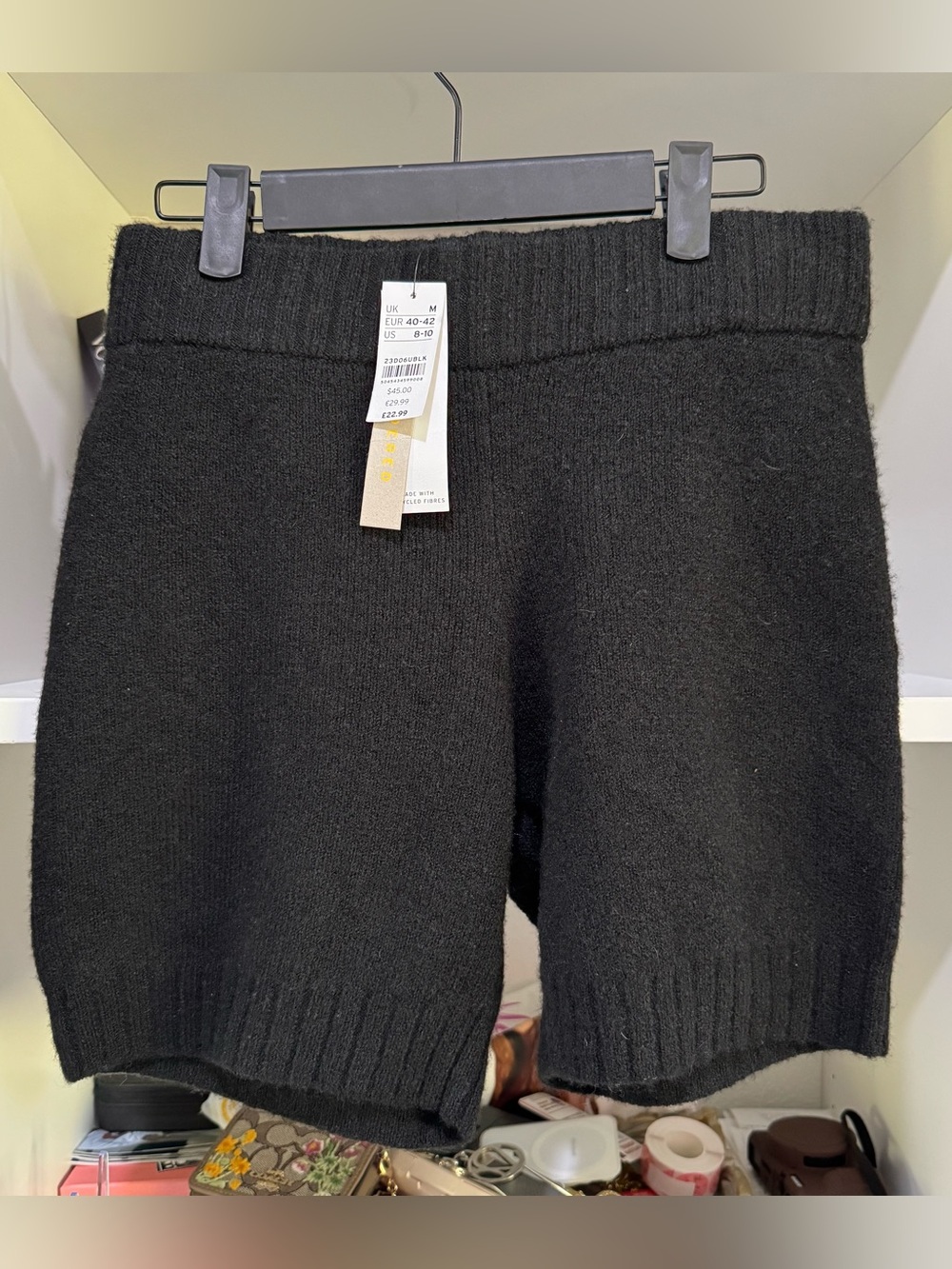 Topshop Black High-Waist Knit Shorts